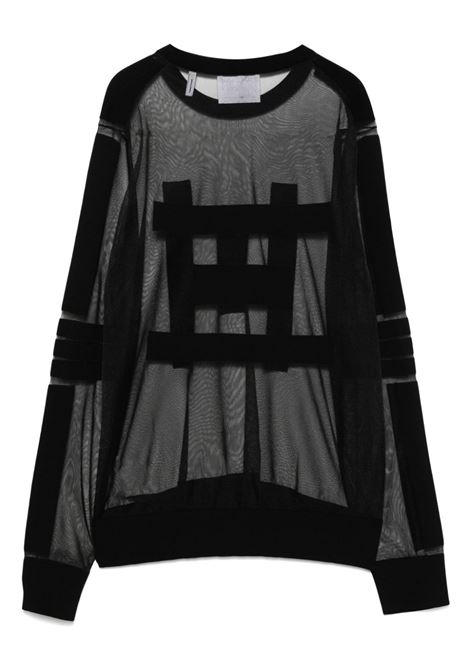 Black semi-sheer H Astro top Helmut lang - women HELMUT LANG | O07HW701001